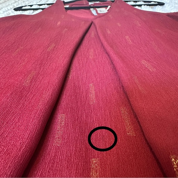 Everly Red & Gold V-neck Tank Top, Size: M - Picture 4 of 6